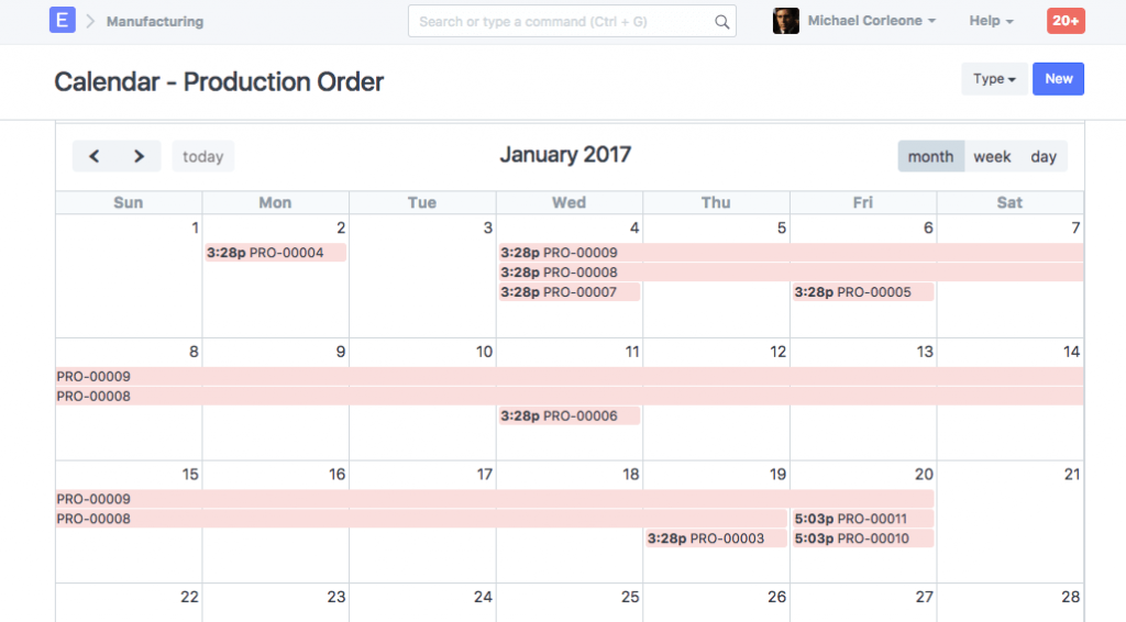 manufacturing erp capacity planning screenshot